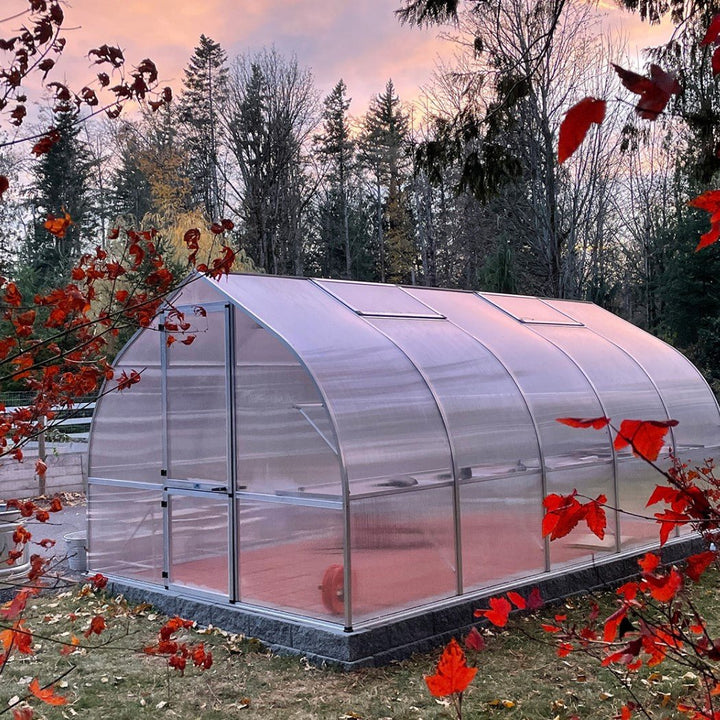 Riga Grand Greenhouse Kit 9.8 x 17.6 ft. with TwinWall Polycarbonate Panels and Aluminum Frame - Greenhouse Megastore