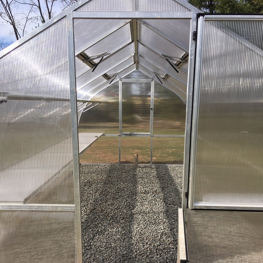 Riga Grand Greenhouse Kit 9.8 x 17.6 ft. with TwinWall Polycarbonate Panels and Aluminum Frame - Greenhouse Megastore