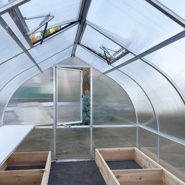 Riga Greenhouse Kit 7.8 ft. Wide with Twinwall Polycarbonate Panels and Aluminum Frame - Greenhouse Megastore