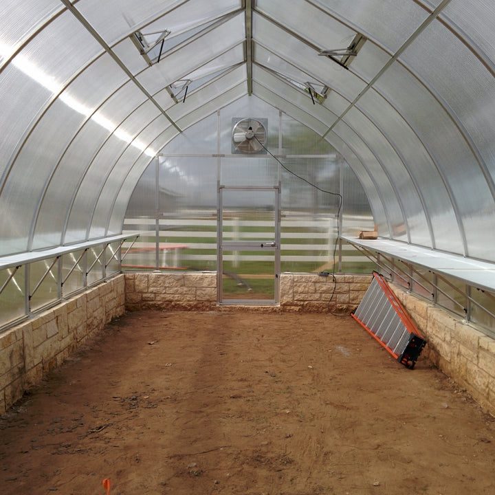 Riga XL Greenhouse Kit 14 ft. Wide with 16mm Triplewall Polycarbonate Panels and Aluminum Frame - Greenhouse Megastore