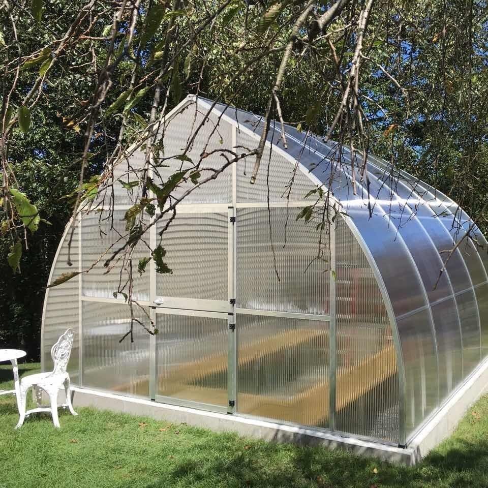 Riga XL Greenhouse Kit 14 ft. Wide with 16mm Triplewall Polycarbonate Panels and Aluminum Frame - Greenhouse Megastore