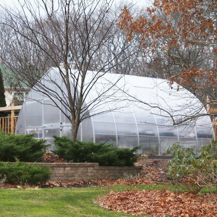 Riga XL Greenhouse Kit 14 ft. Wide with 16mm Triplewall Polycarbonate Panels and Aluminum Frame - Greenhouse Megastore
