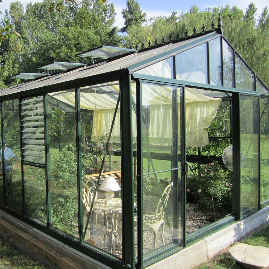 Royal Victorian Hybrid Greenhouse Kit 12 x 20 ft. with 4mm Tempered Glass Panels and 10mm Polycarbonate Roof - Greenhouse Megastore