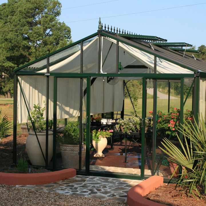 Royal Victorian Hybrid Greenhouse Kit 12 x 20 ft. with 4mm Tempered Glass Panels and 10mm Polycarbonate Roof - Greenhouse Megastore