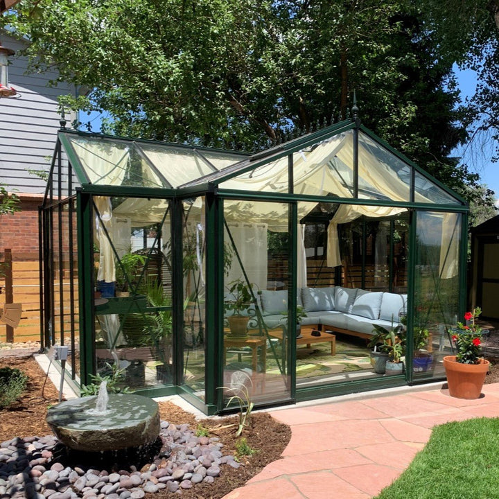 Royal Victorian Orangerie Greenhouse Kit 12 x 15 ft. with 4mm Tempered Glass Panels and Aluminum Frame - Greenhouse Megastore