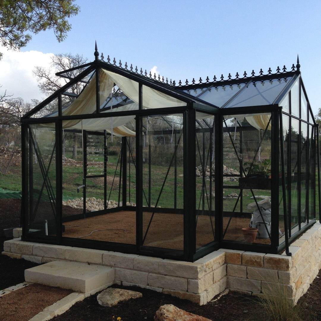 Royal Victorian Orangerie Greenhouse Kit 12 x 15 ft. with 4mm Tempered Glass Panels and Aluminum Frame - Greenhouse Megastore