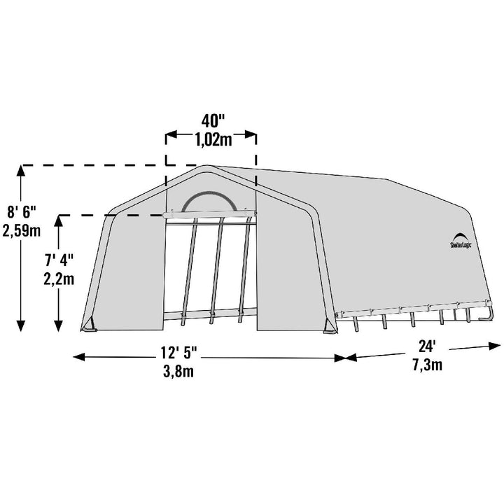ShelterLogic GrowIT Peak DIY Greenhouse Kit 12 ft. Wide with Translucent Polyethylene Cover and Steel Frame - Greenhouse Megastore