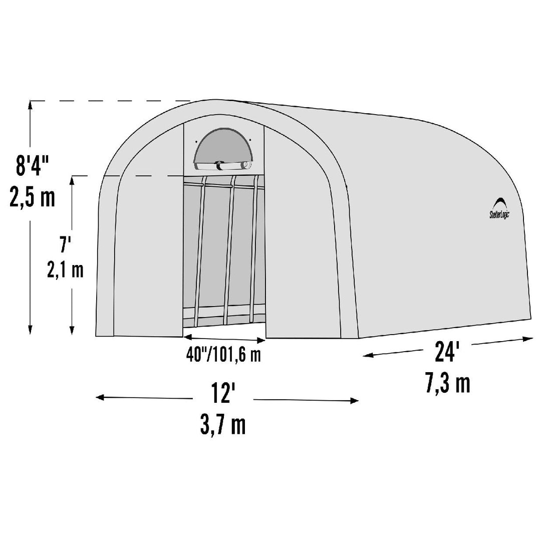 ShelterLogic GrowIT Round DIY Greenhouse Kit 12 ft. Wide with Translucent Polyethylene Cover and Steel Frame - Greenhouse Megastore