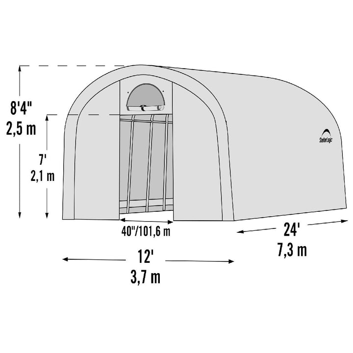 ShelterLogic GrowIT Round DIY Greenhouse Kit 12 ft. Wide with Translucent Polyethylene Cover and Steel Frame - Greenhouse Megastore
