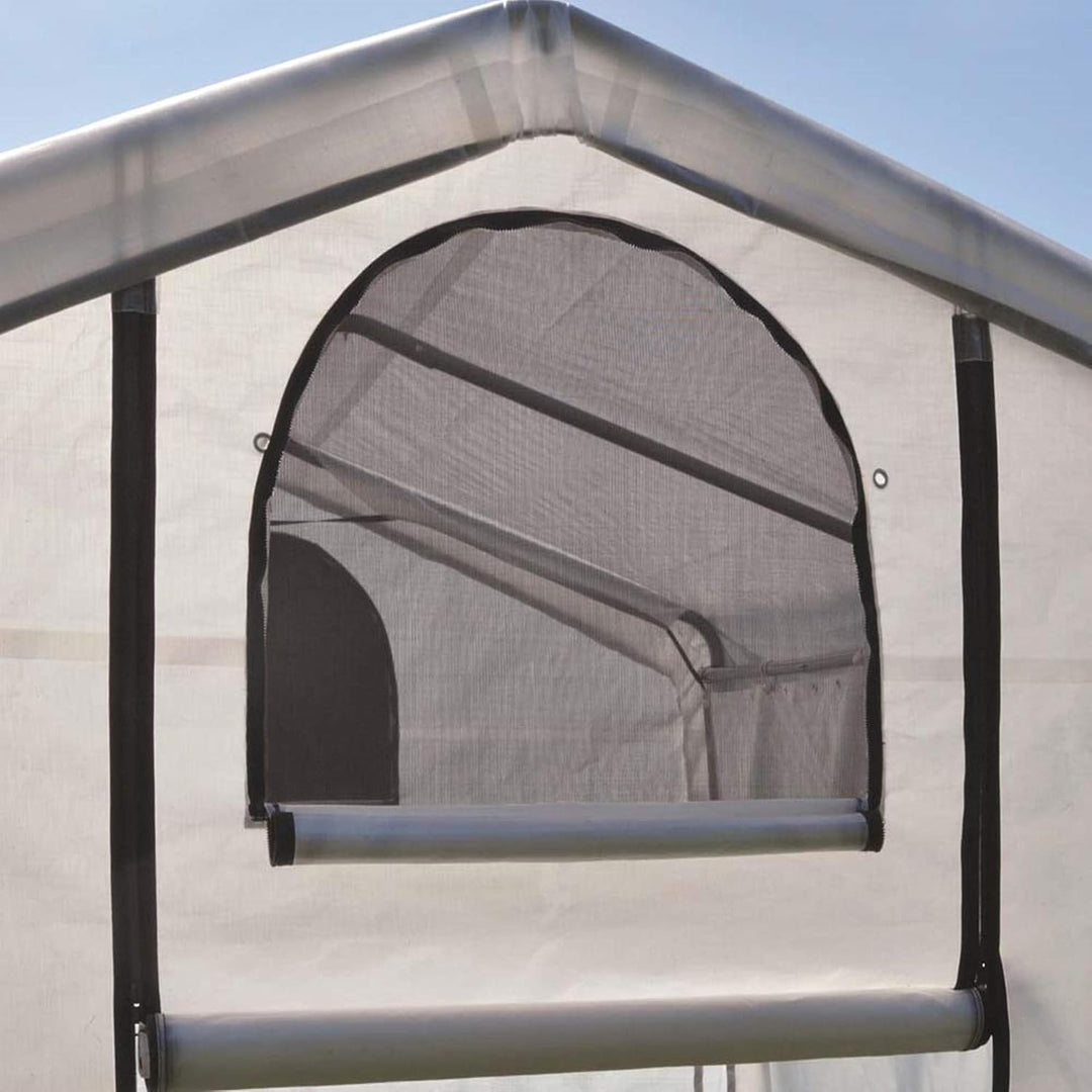 ShelterLogic GrowIT Round DIY Greenhouse Kit 12 ft. Wide with Translucent Polyethylene Cover and Steel Frame - Greenhouse Megastore