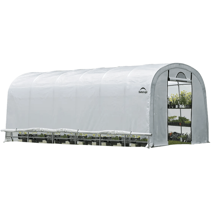 ShelterLogic GrowIT Round DIY Greenhouse Kit 12 ft. Wide with Translucent Polyethylene Cover and Steel Frame - Greenhouse Megastore