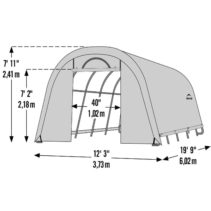 ShelterLogic GrowIT Round DIY Greenhouse Kit 12 ft. Wide with Translucent Polyethylene Cover and Steel Frame - Greenhouse Megastore