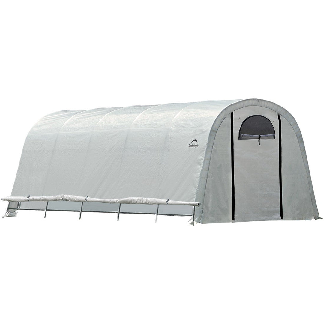 ShelterLogic GrowIT Round DIY Greenhouse Kit 12 ft. Wide with Translucent Polyethylene Cover and Steel Frame - Greenhouse Megastore
