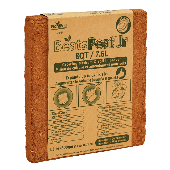 PlantBest™ BeatsPeat Jr™ 8 qt. Brick Compressed Coconut Coir Growing Mix