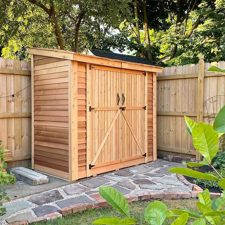 SpaceSaver Lean - to Shed 8x4, Double Doors - Greenhouse Megastore
