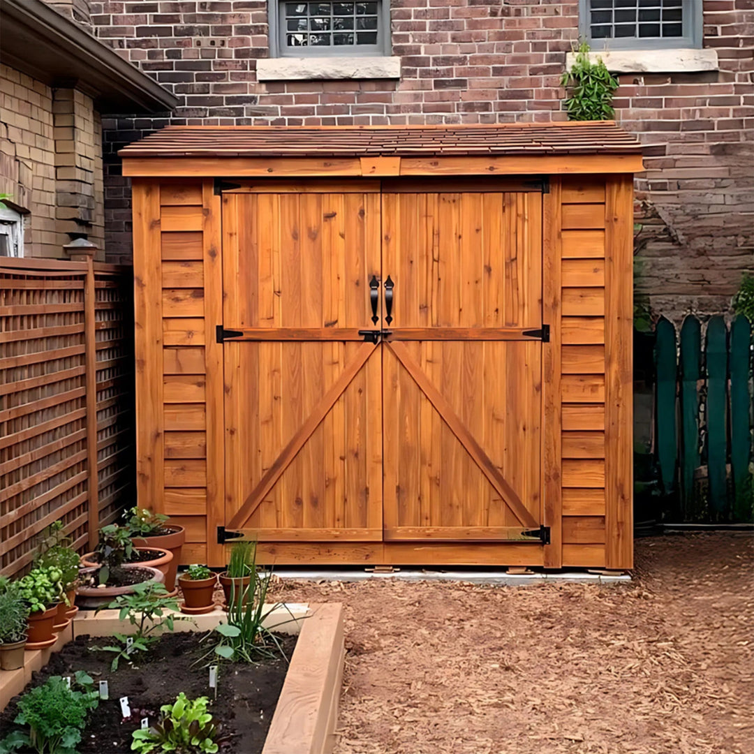 SpaceSaver Lean - to Shed 8x4, Double Doors - Greenhouse Megastore
