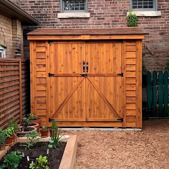 SpaceSaver Lean - to Shed 8x4, Double Doors - Greenhouse Megastore