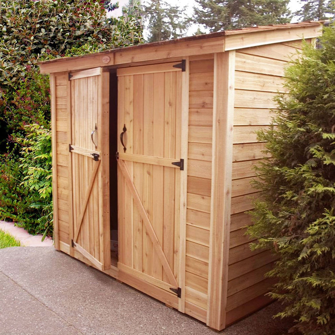 SpaceSaver Lean - to Shed 8x4, Double Doors - Greenhouse Megastore