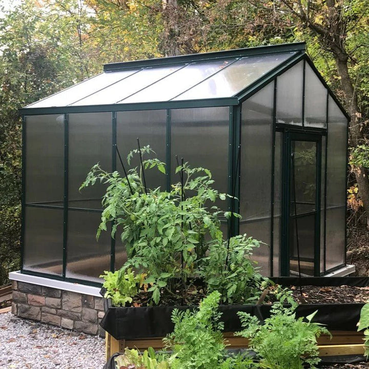 Sunhaven Greenhouse Kit 8 x 8 ft. with 6mm Twinwall Polycarbonate Panels and Aluminum Frame - Greenhouse Megastore
