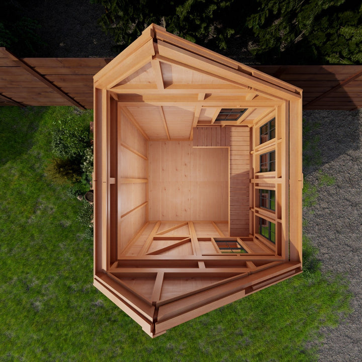 SunShed Garden Building and Greenhouse Kit 8 x 8 ft. with 6mm Twin-Wall Polycarbonate and Cedar Wood Frame - Greenhouse Megastore