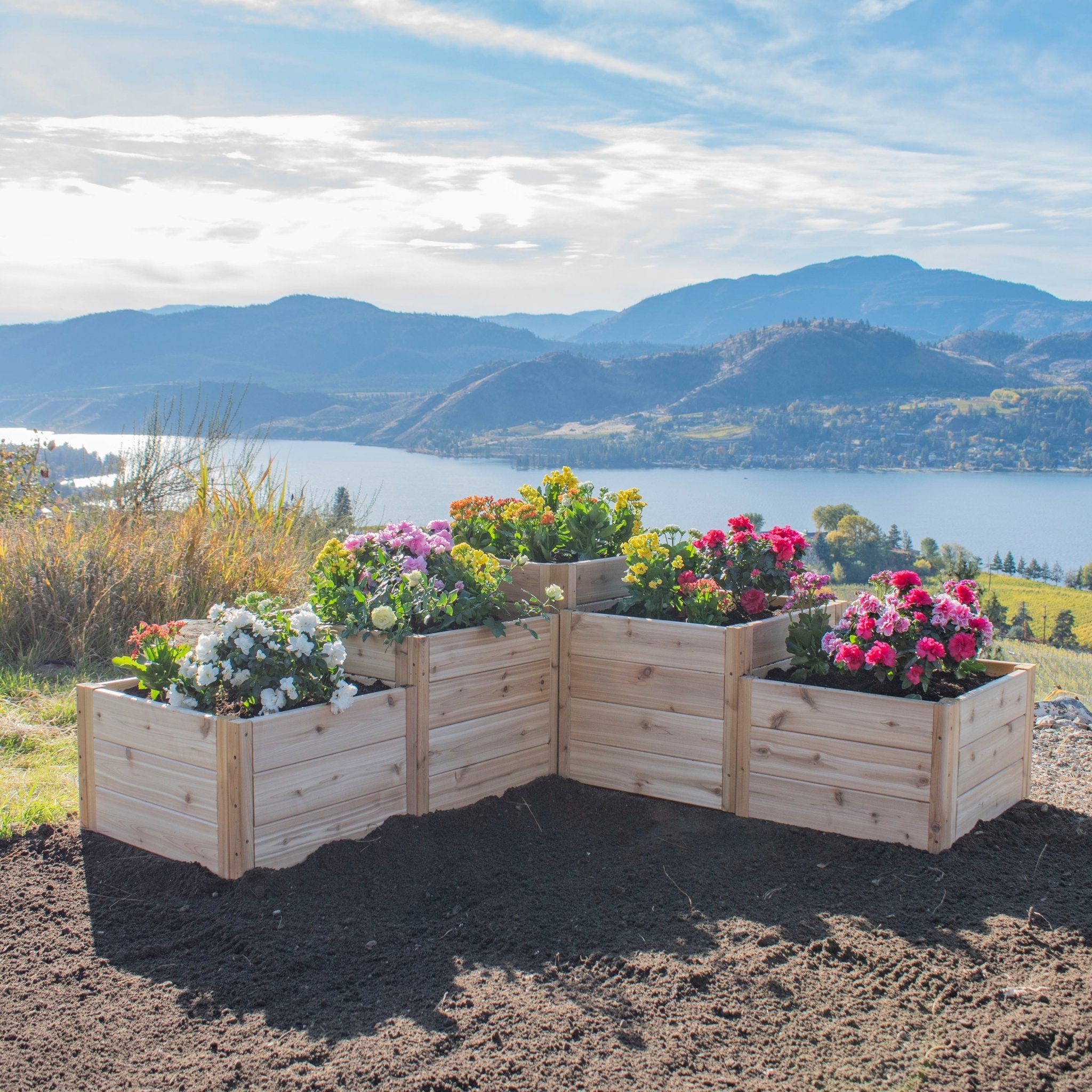Tiered L-Shaped 5.5 x 2 ft. Raised Garden Bed - Greenhouse Megastore