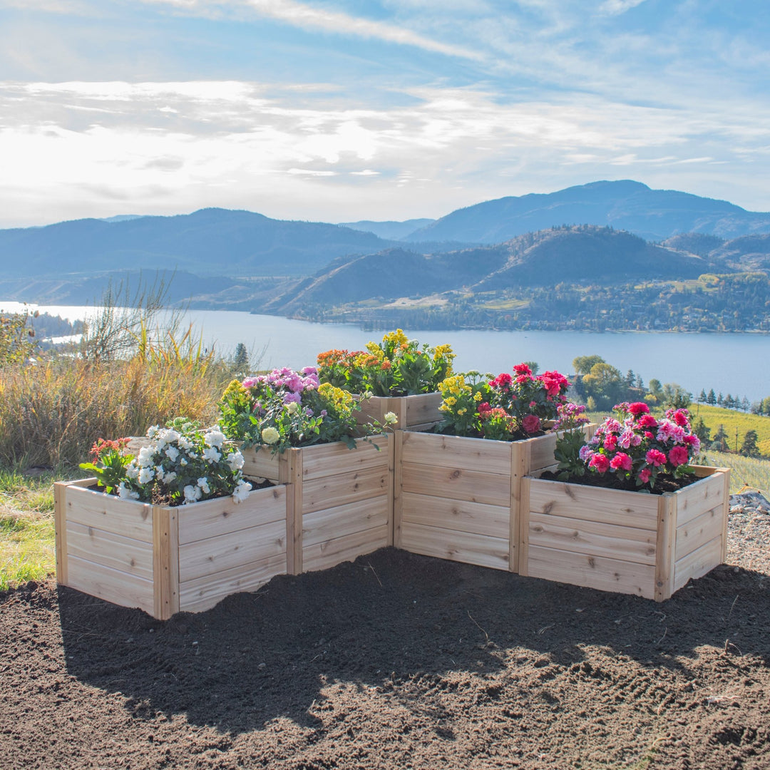 Tiered L - Shaped 5.5 x 2 ft. Raised Garden Bed - Greenhouse Megastore