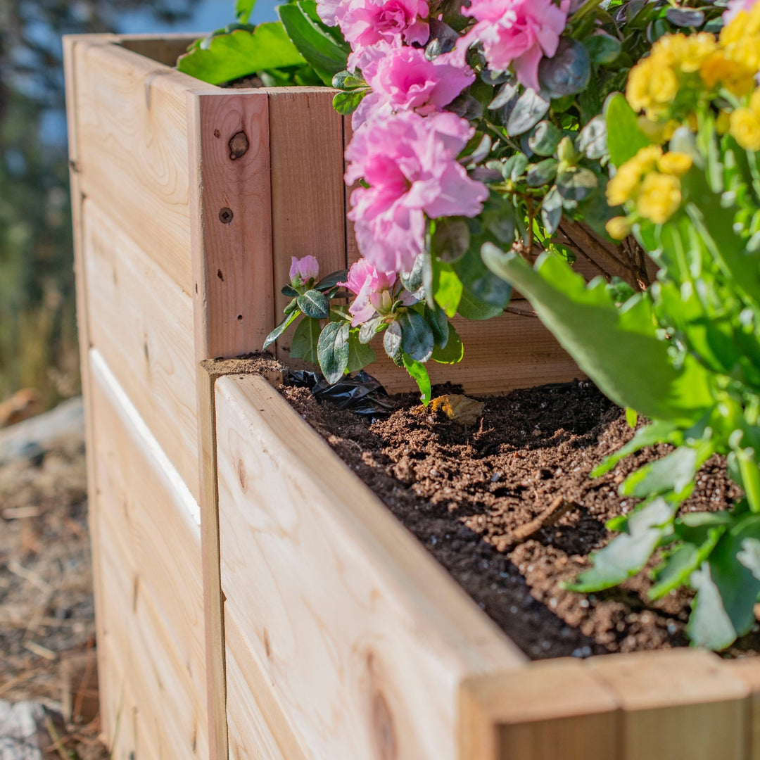 Tiered L - Shaped 5.5 x 2 ft. Raised Garden Bed - Greenhouse Megastore