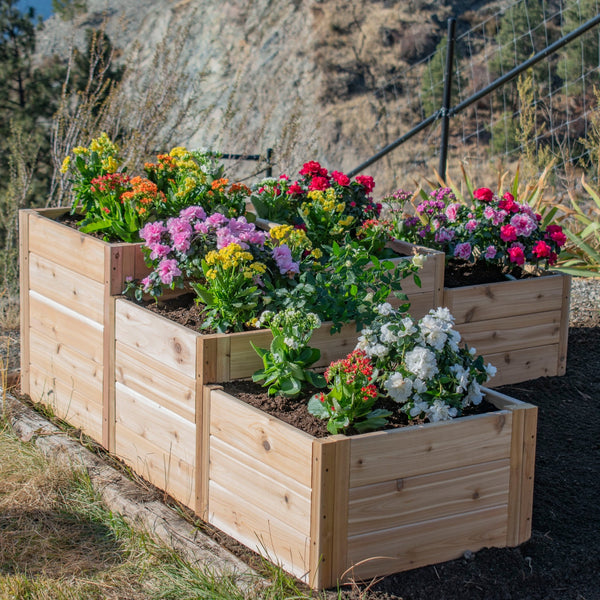 Tiered L-Shaped 5.5 x 2 ft. Raised Garden Bed - Greenhouse Megastore