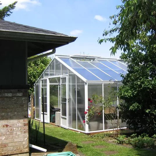 Traditional Fivewall Polycarbonate Greenhouse Kit with 16mm Polycarbonate Panels and Aluminum Frame - Greenhouse Megastore