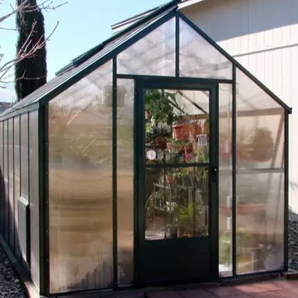 Traditional Fivewall Polycarbonate Greenhouse Kit with 16mm Polycarbonate Panels and Aluminum Frame - Greenhouse Megastore