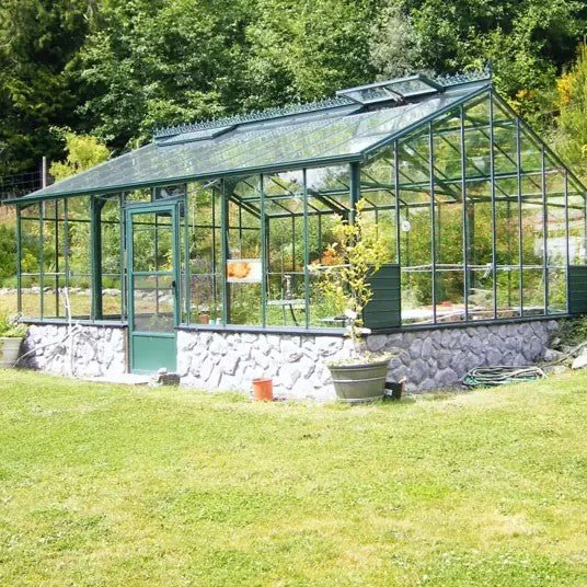 Traditional Glass Greenhouse Kit with 3mm Tempered Glass and Aluminum Frame - Greenhouse Megastore