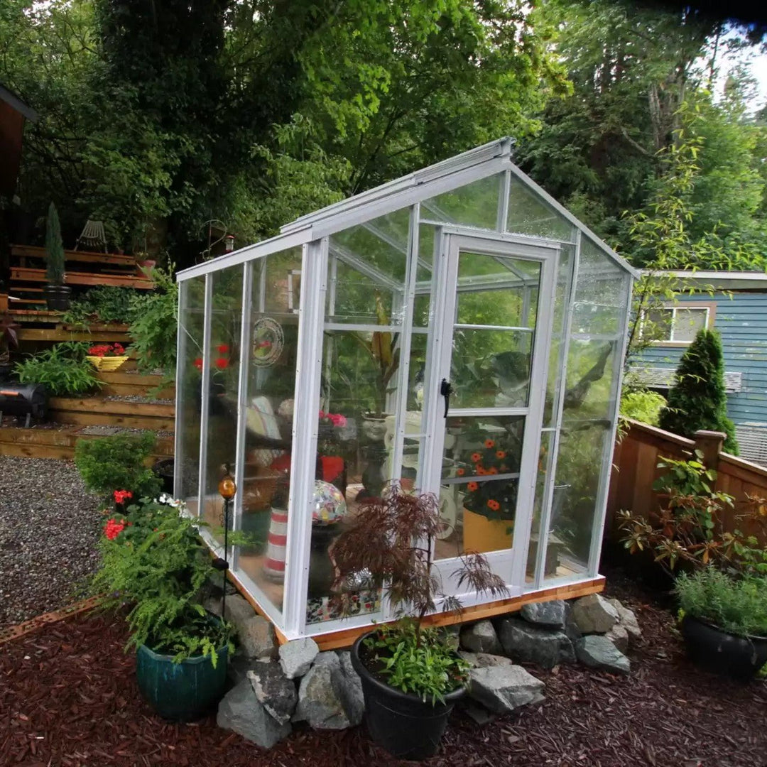 Traditional Glass Greenhouse Kit with 3mm Tempered Glass and Aluminum Frame - Greenhouse Megastore
