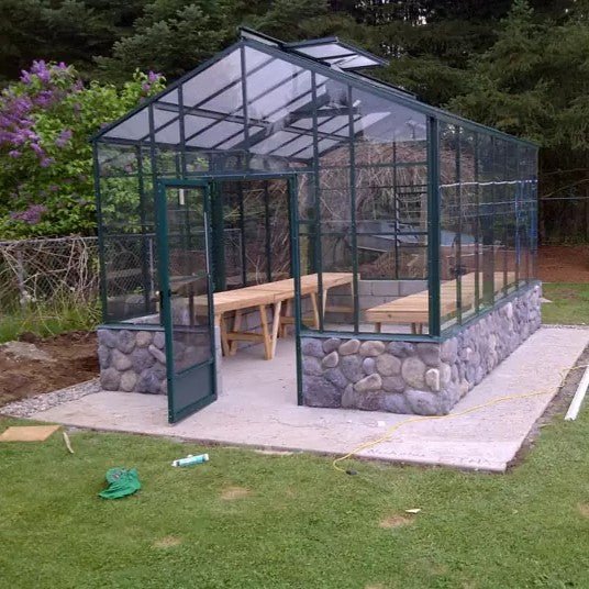 Traditional Glass Greenhouse Kit with 3mm Tempered Glass and Aluminum Frame - Greenhouse Megastore