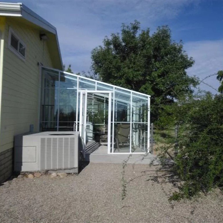 Traditional Glass Lean-to Greenhouse Kit with 3mm Tempered Glass and Aluminum Frame - Greenhouse Megastore