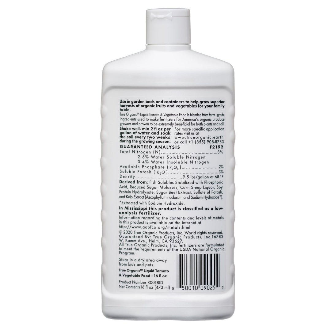 True Organic Liquid Tomato & Vegetable Food 3 - 2 - 3 - Greenhouse Megastore