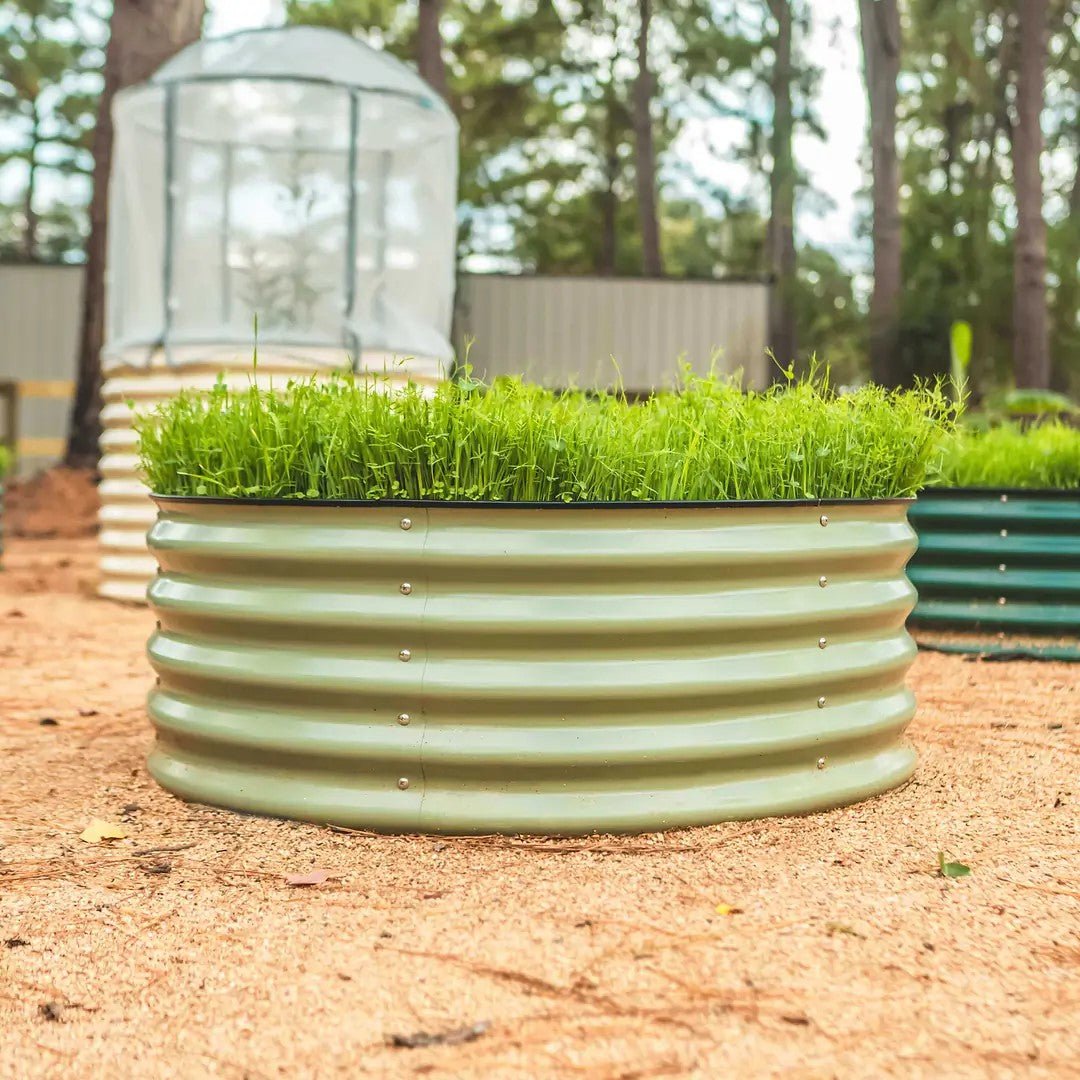 Vego Garden® 17" Tall 42" Wide Round Metal Raised Garden Bed Kit - Greenhouse Megastore