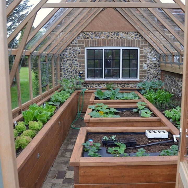 Westminster Cedar Greenhouse Kit, 10 ft. Wide with 3mm Safety Glass and Cedar Wood Frame - Greenhouse Megastore