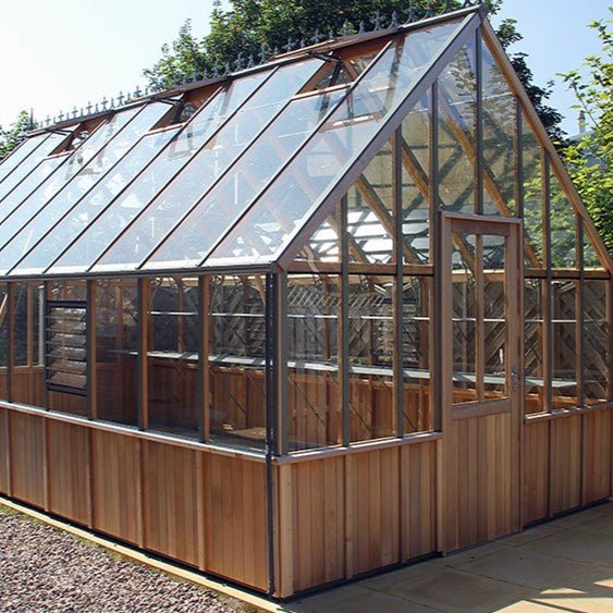 Westminster Cedar Greenhouse Kit, 10 ft. Wide with 3mm Safety Glass and Cedar Wood Frame - Greenhouse Megastore