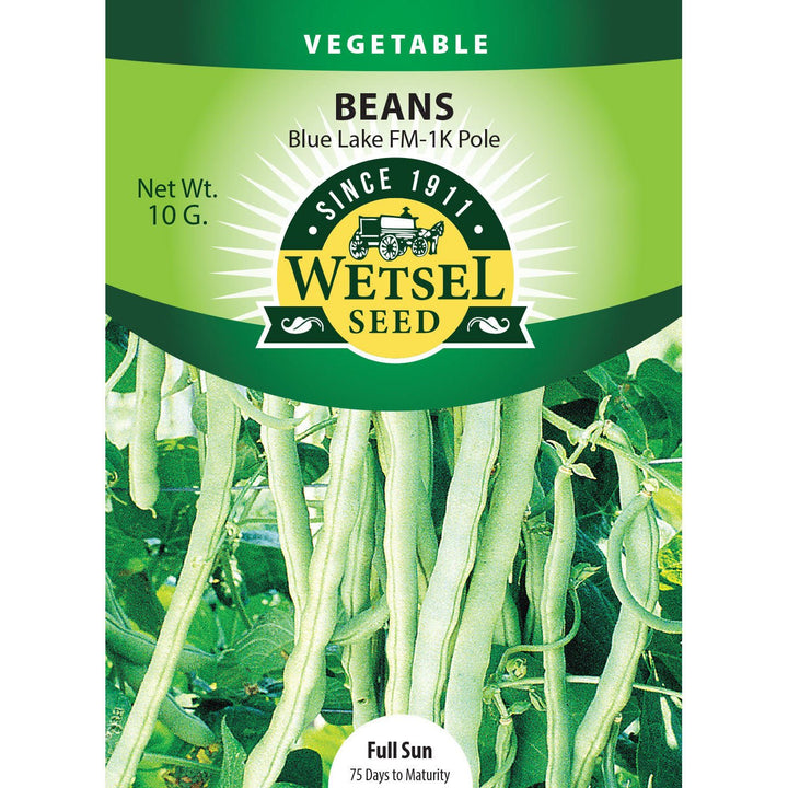 Wetsel Seed™ Bean Stringless Blue Lake FM1 Pole Seed - Greenhouse Megastore