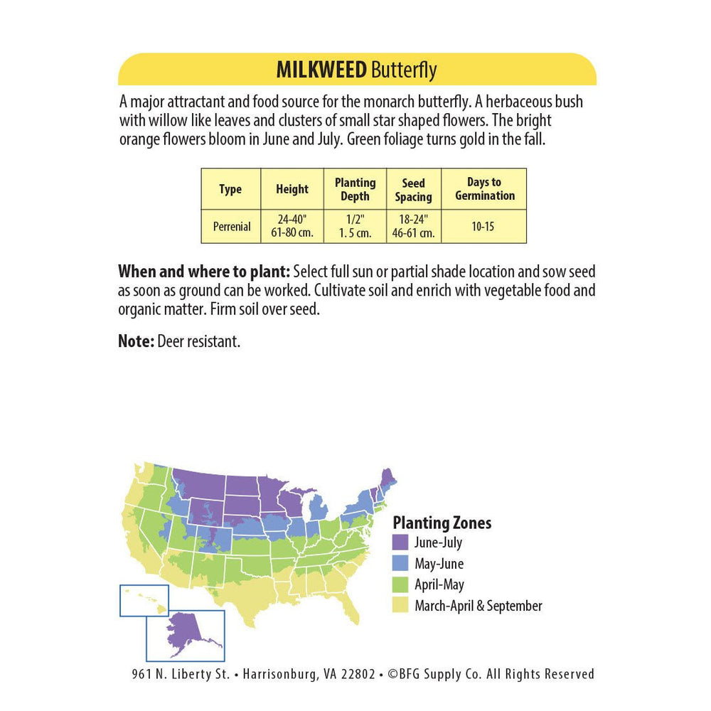 Wetsel Seed™ Butterfly Milkweed Seed - Greenhouse Megastore