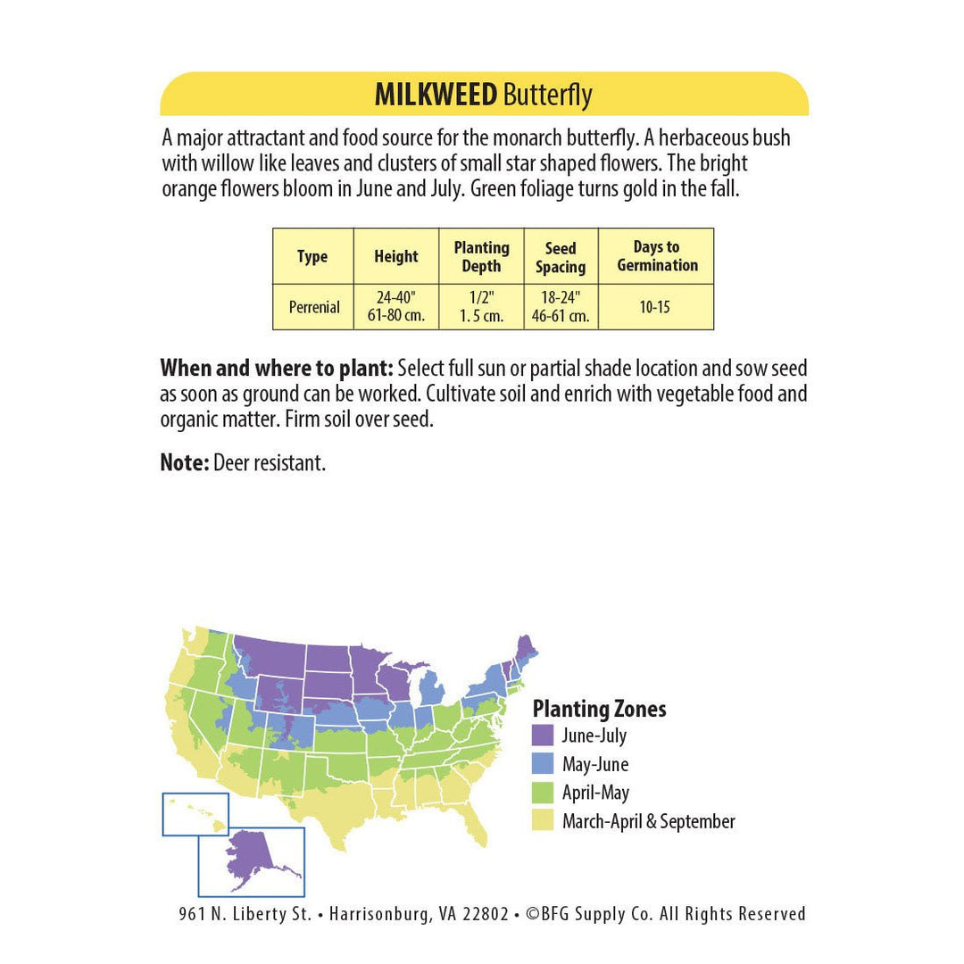 Wetsel Seed™ Butterfly Milkweed Seed - Greenhouse Megastore