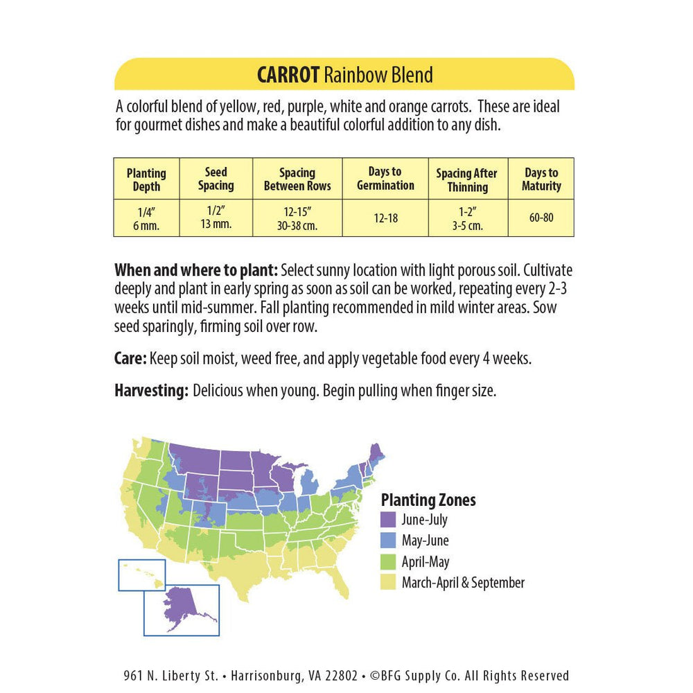 Wetsel Seed™ Carrot Rainbow Blend Seeds - Greenhouse Megastore