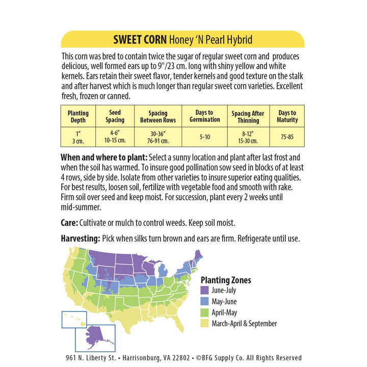 Wetsel Seed™ Corn Sweet Honey 'N Pearl Seed - Greenhouse Megastore