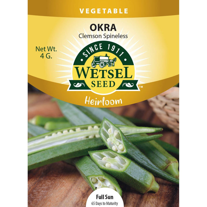 Wetsel Seed™ Heirloom Okra Clemson Spinless Seed - Greenhouse Megastore