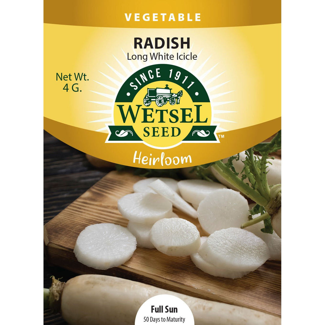 Wetsel Seed™ Heirloom Radish Long White Icicle Seed - Greenhouse Megastore