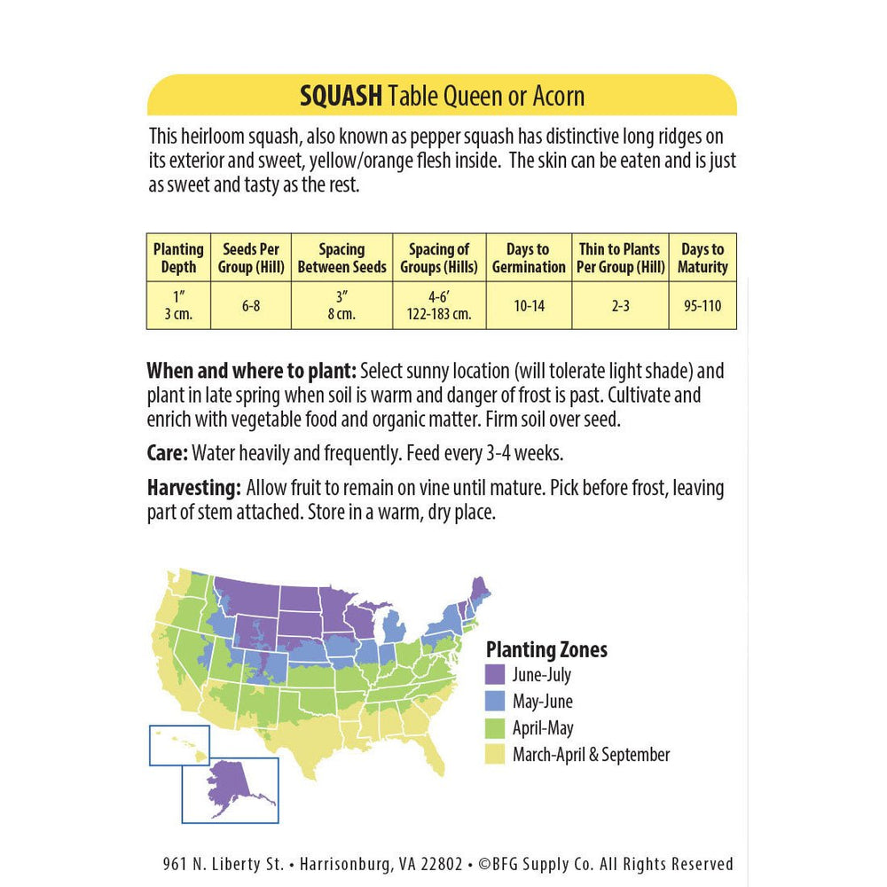 Wetsel Seed™ Heirloom Squash Table Queen Seed - Greenhouse Megastore