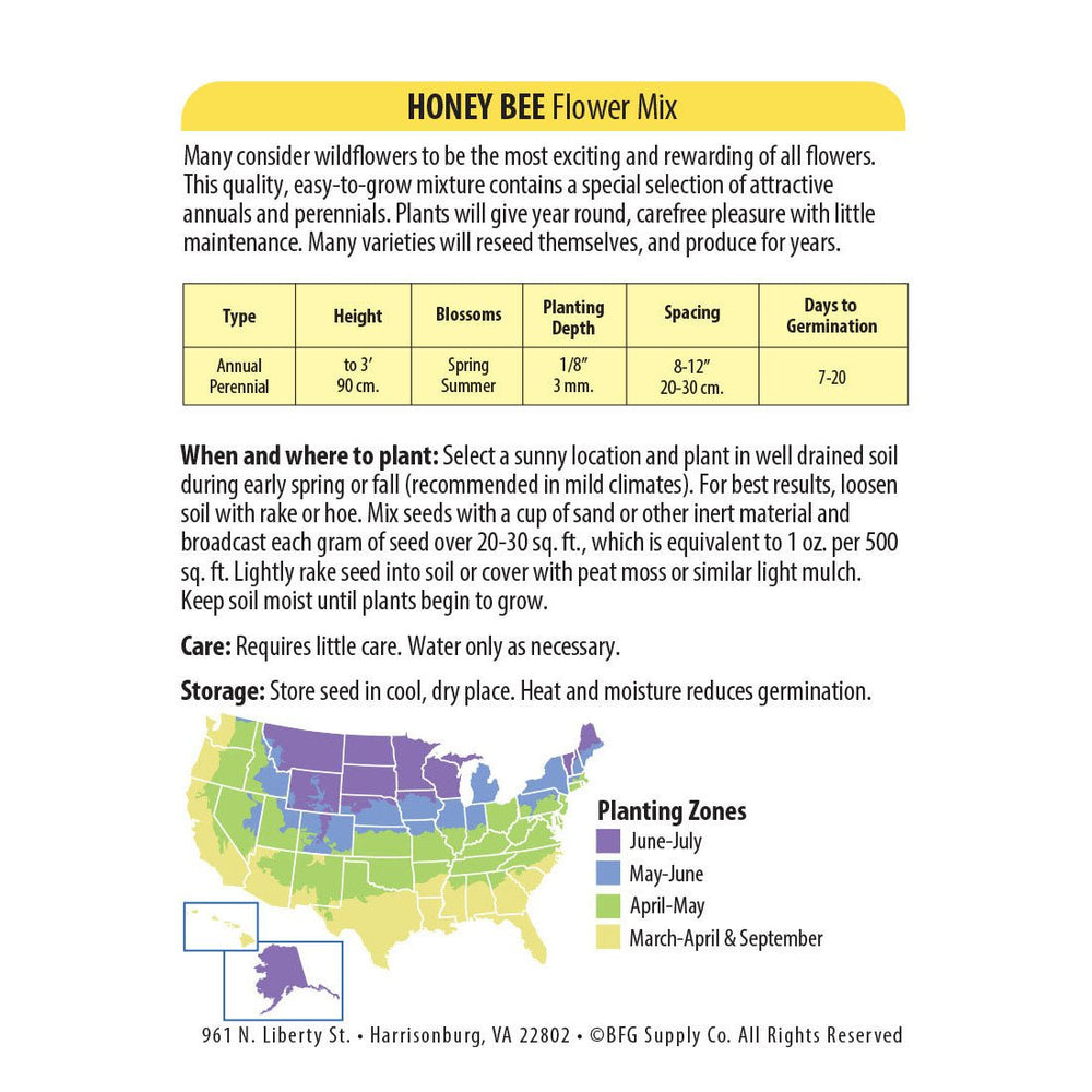 Wetsel Seed™ Honey Bee Flower Mix - Greenhouse Megastore