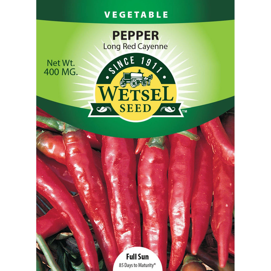 Wetsel Seed™ Long Red Cayenne Pepper Seed - Greenhouse Megastore