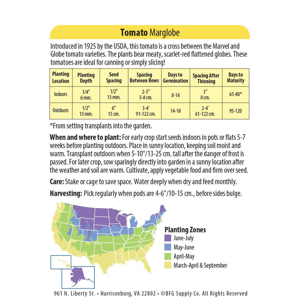 Wetsel Seed™ Marglobe Tomato Seed - Greenhouse Megastore