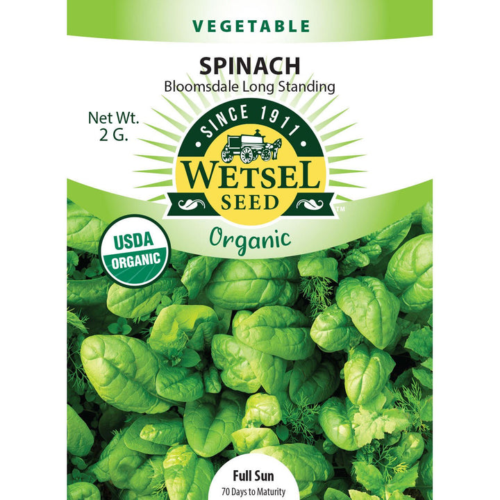 Wetsel Seed™ Organic Bloomsdale Long Standing Spinach Seed - Greenhouse Megastore